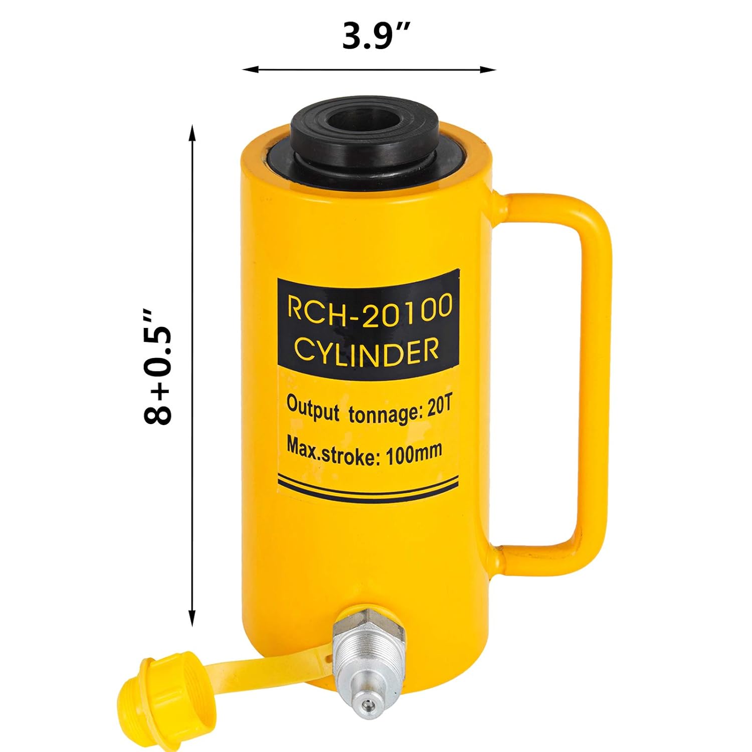 Mophorn 20T 4Inch Hydraulic Cylinder Jack Hollow Single Acting Hydraulic Ram Cylinder 100mm Hydraulic Lifting Cylinders (20T 4Inch Hollow)