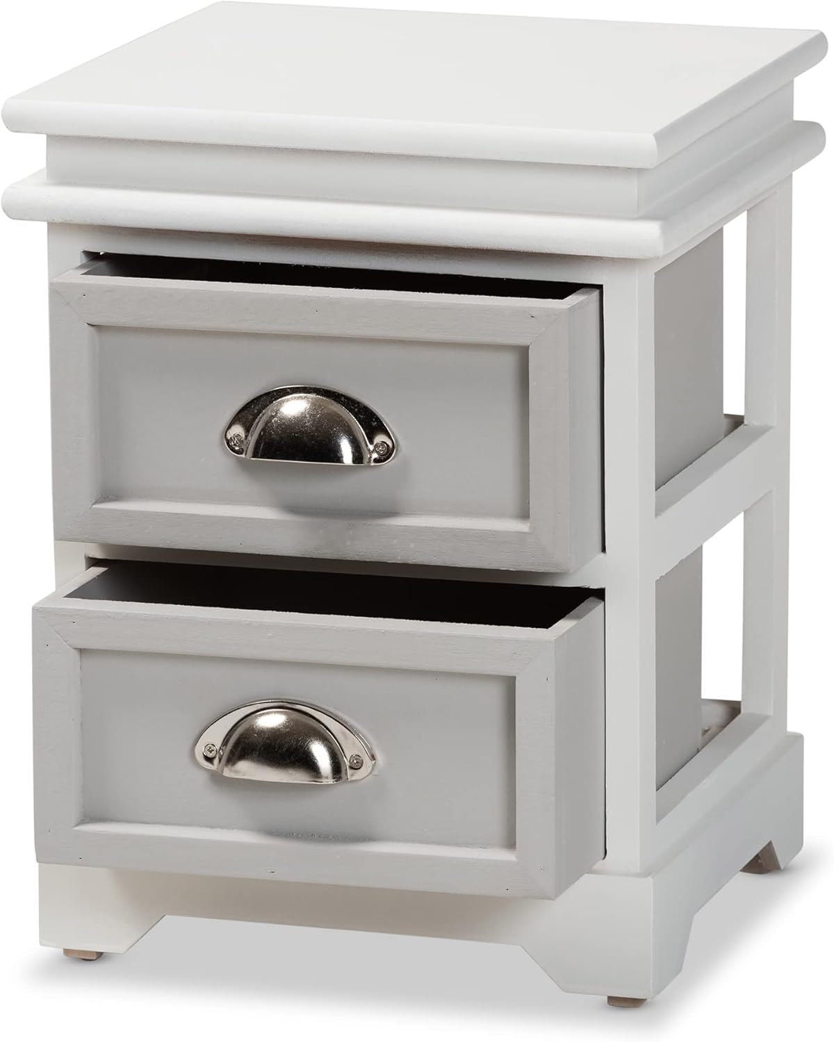 Baxton Studio Cachet Nightstands, Grey/White