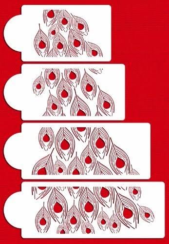 Designer Stencils C780 Peacock Spray Stencil Set, Beige/semi-transparent