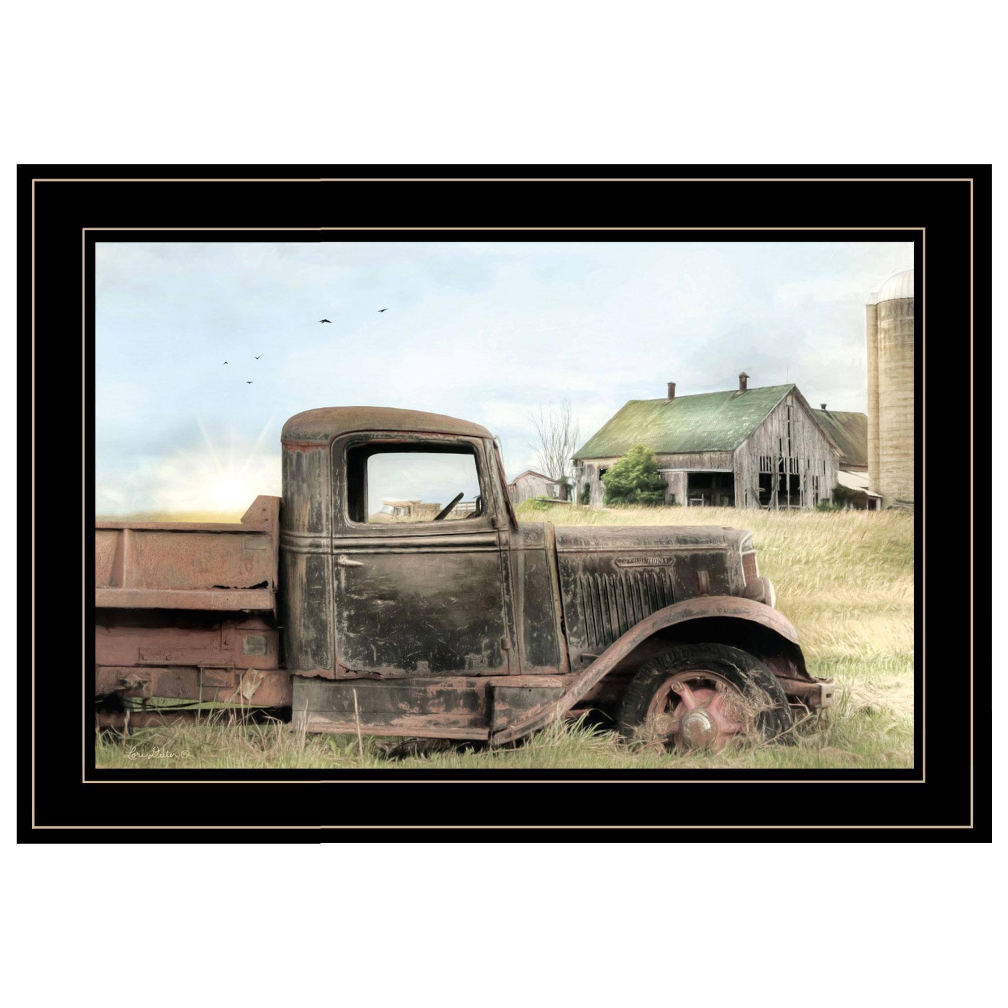 Vintage Farm Trucks I by Lori Deiter, Ready to Hang Framed Print, Black Frame