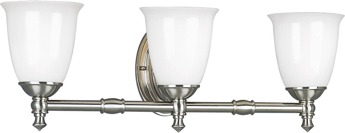 Progress Lighting P3029-74 Traditional Three Bath from Victorian Collection in Pewter, Nickel, Silver Finish Lighting Accessory, 24-1/2-Inch Width x 8-1/2-Inch Height, Venetian Bronze