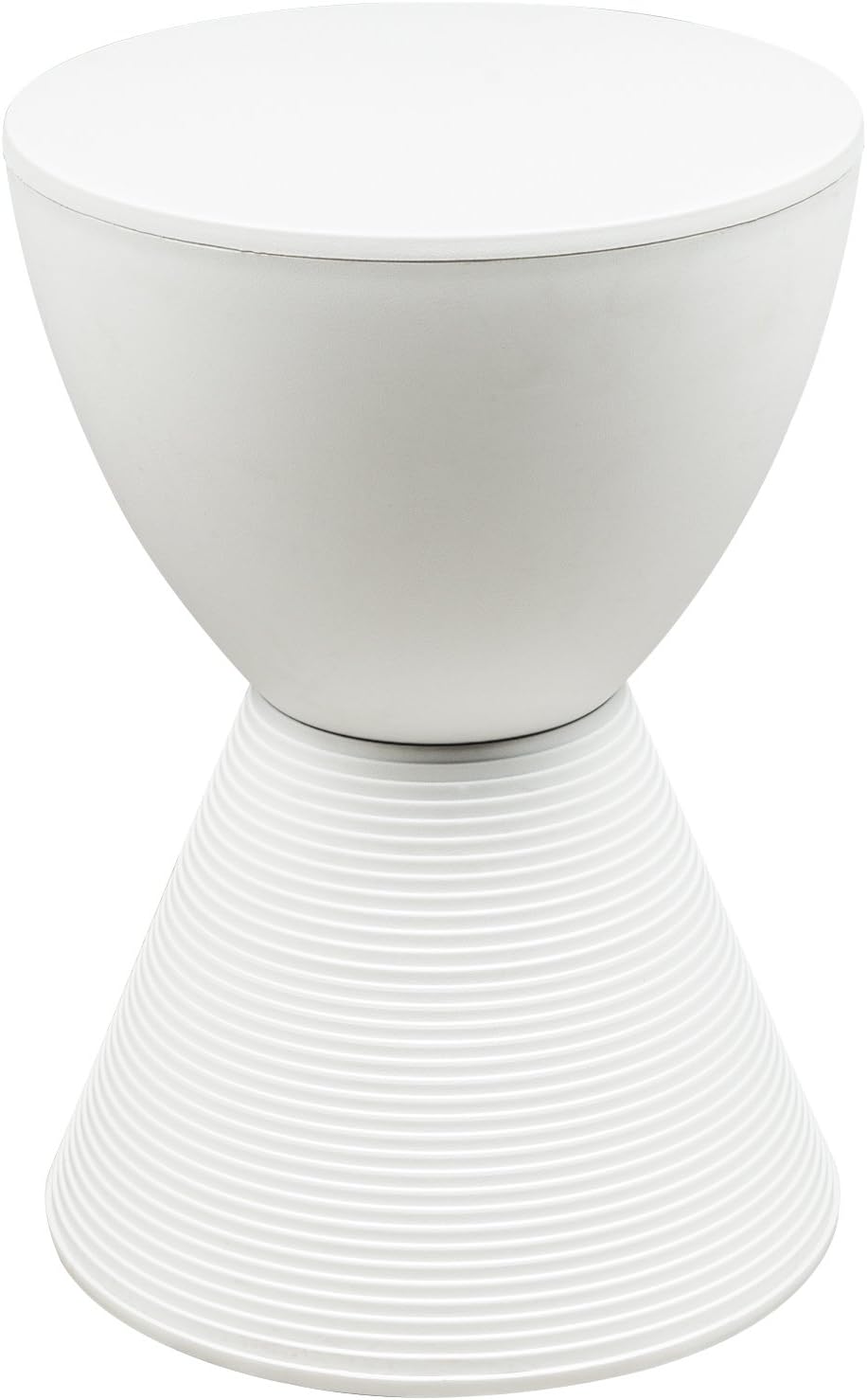 LeisureMod Modern ABS Plastic Elaine Side Table, Orange Pack of 2