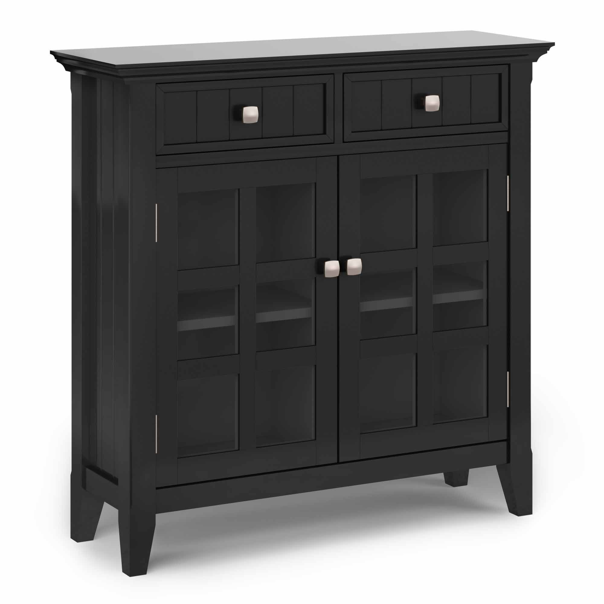 Simpli Home - Acadian Rustic Solid Wood Entryway Hallway Storage Cabinet - Black
