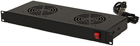 NavePoint Rack Cabinet Mounted Server 2 Fan Unit Cooling System with 2 Fans 110V Blk 1U Pack of 2