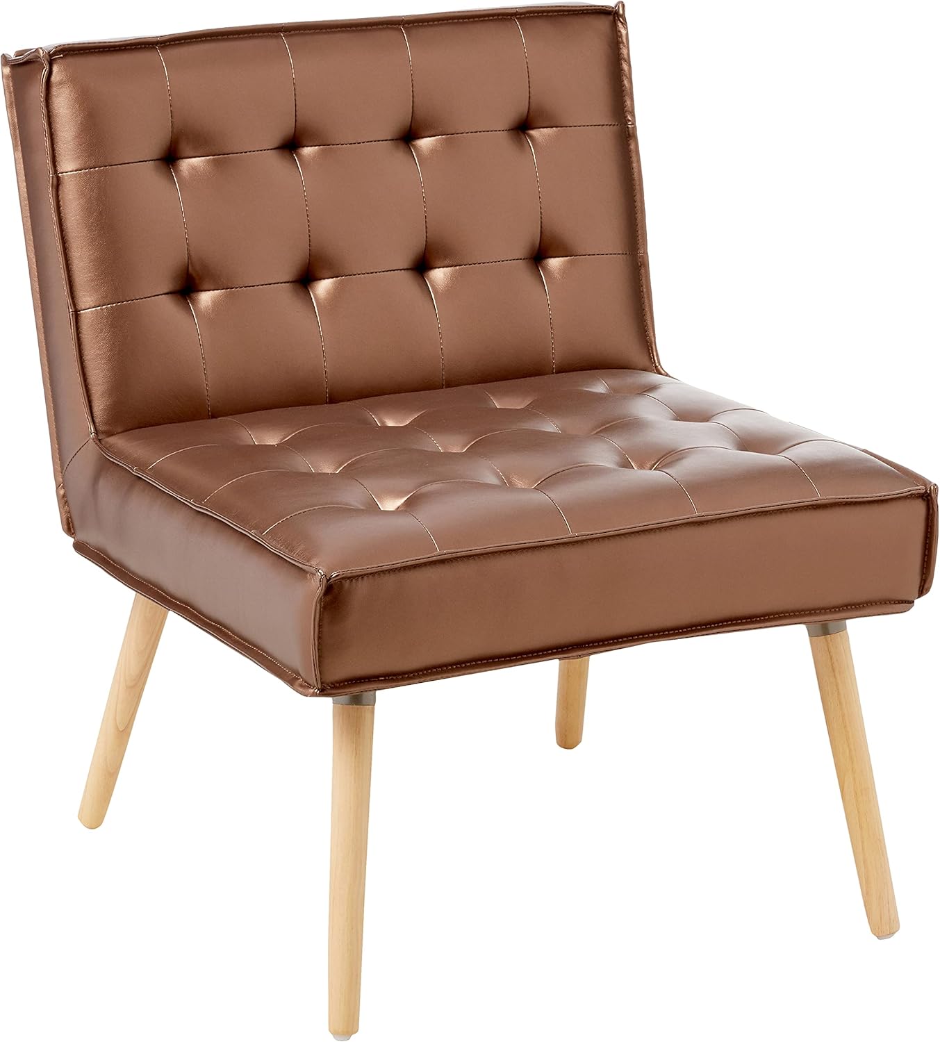 OSP Home Furnishings Amity Mid-Century Modern Wooden Accent Chair, Sizzle Copper