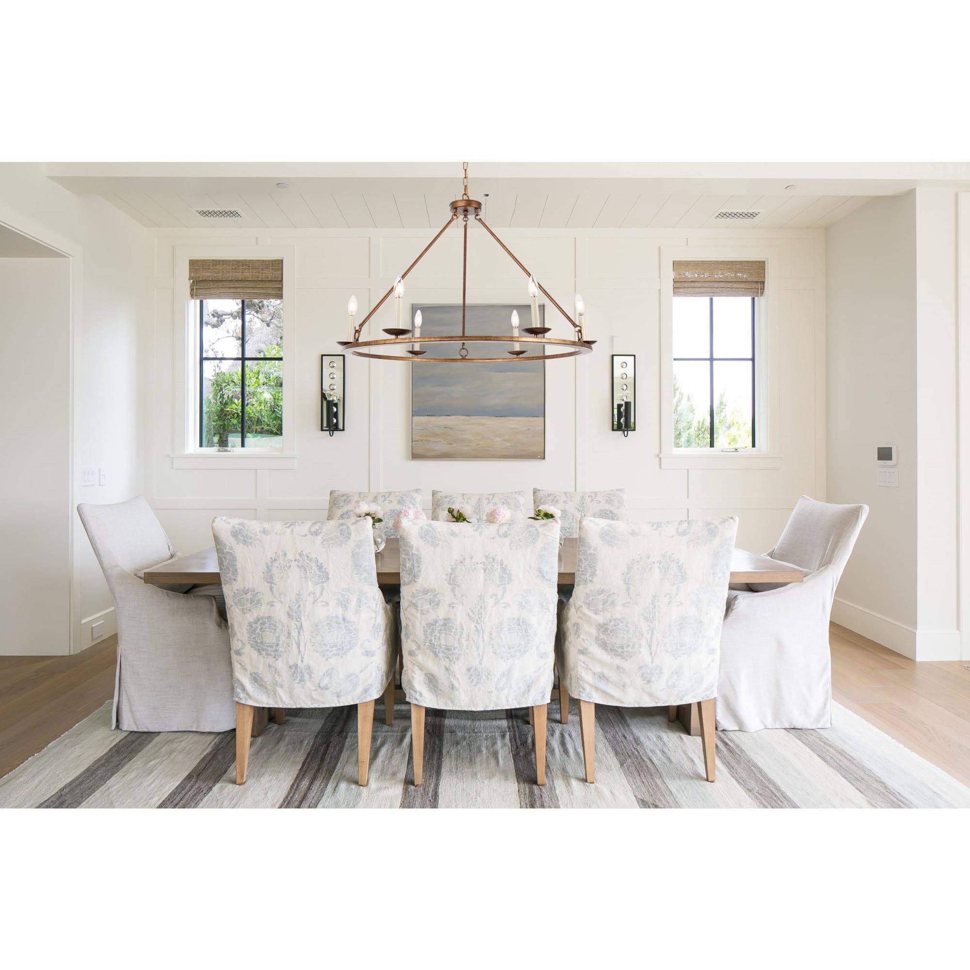 Elegant LD6010D36BK Maine 6 Light Black Chandelier