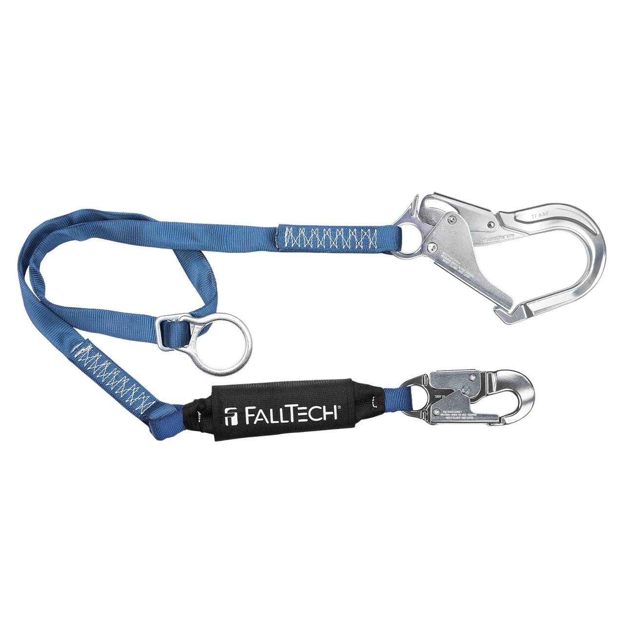 FallTech 6& Single Leg Lanyard; Aluminum Snap and Rebar Hook; Tie-Back D-Ring - Default Title 825623A