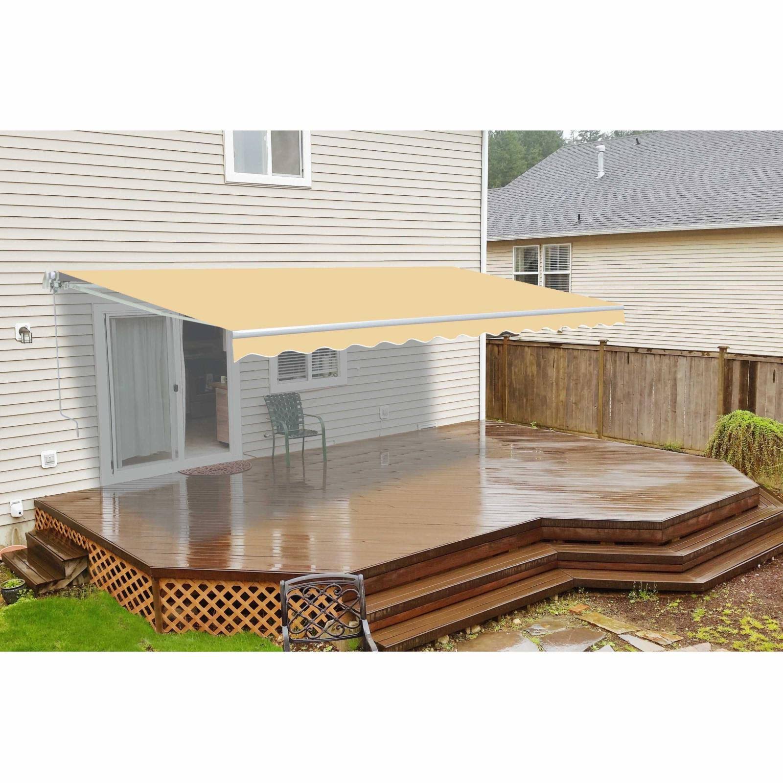 Aleko 6.5x5ft Retractable Patio Awning Ivory