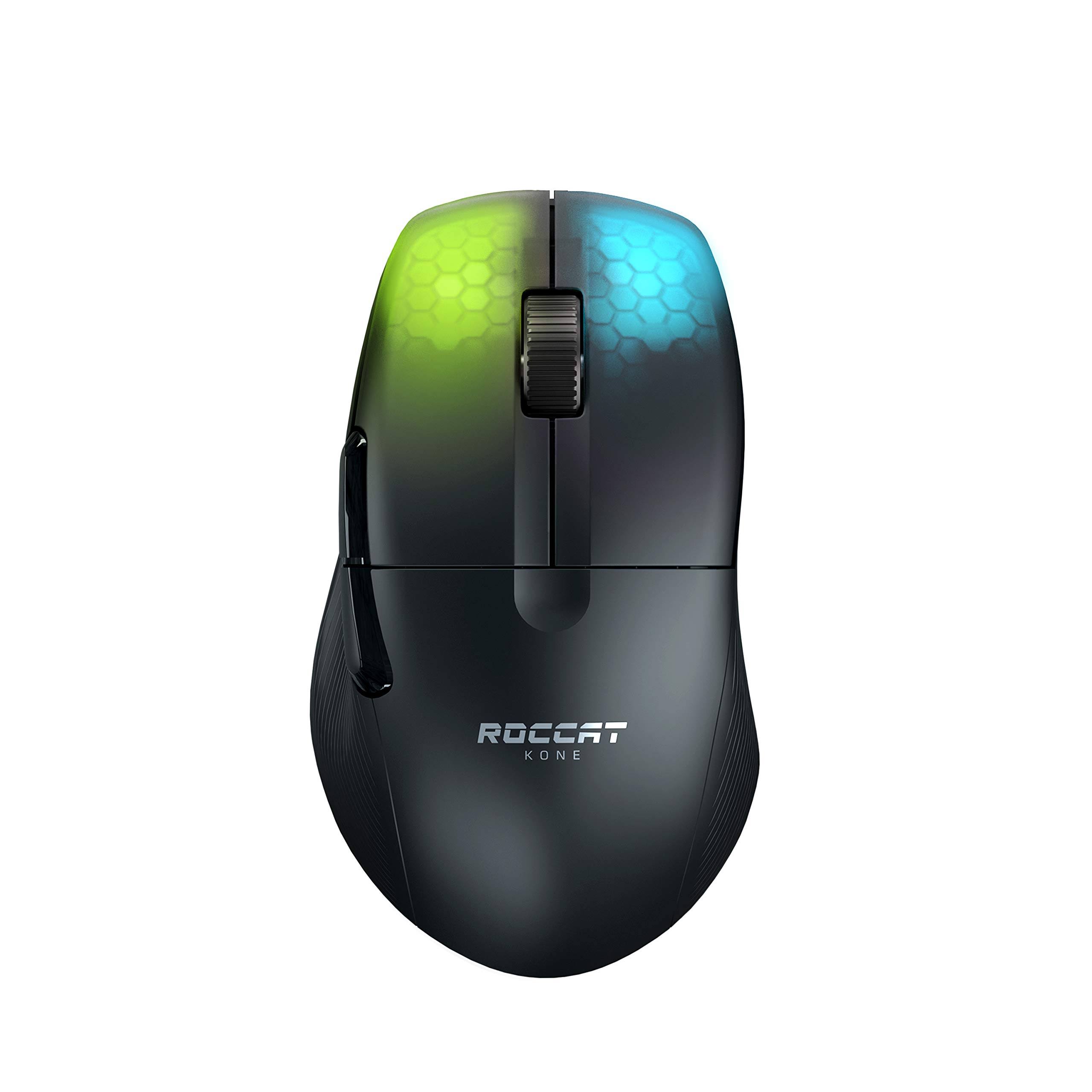 Roccat Kone Pro Air Ergonomic Optical Performance Gaming Wireless Mouse with RGB Lighting, Black (ROC-11-410-01)