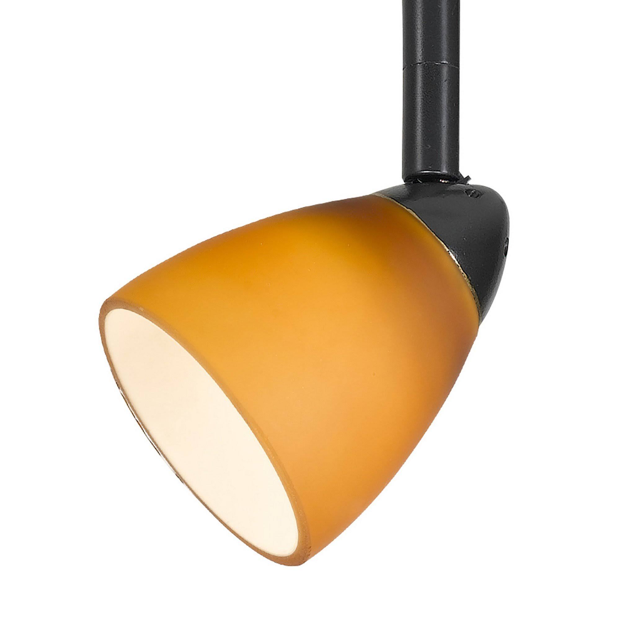 Benjara BM220754 Hand Blown Glass Shade Track Light Fixture with Metal Frame Yellow