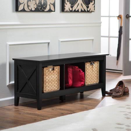 Belham Living Hampton Storage Bench - Black, Adult Unisex