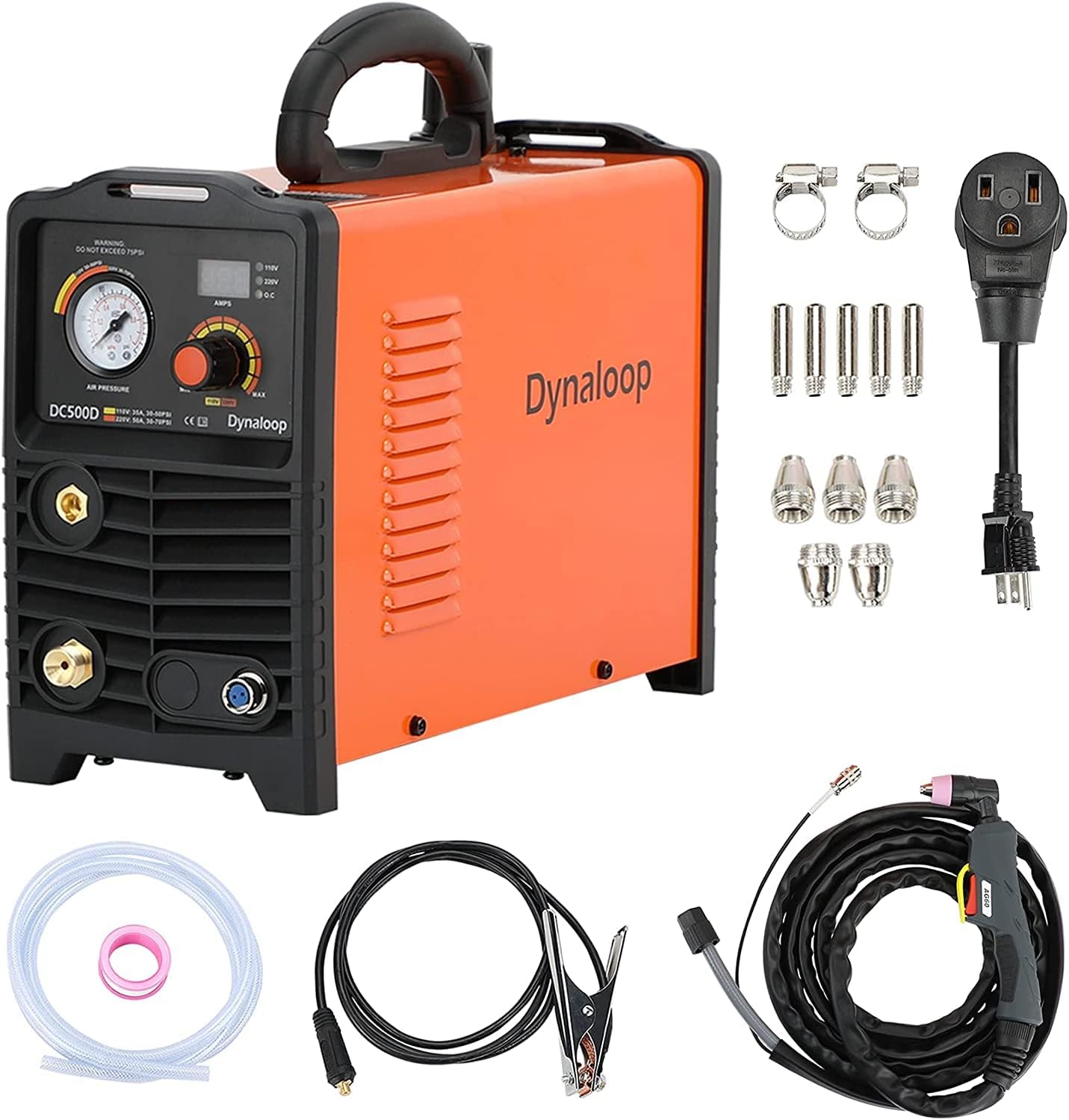 Dynaloop 50A Pilot Arc Plasma Cutter, DC500DP 110220V Plasma Cutting Machine 10mm Clean Cutting Thickness,14mm Max Cutting Thickness (DC500DP 110220V)
