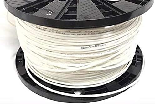 Custom Cable Connection 22 AWG 10 Conductor Stranded Shielded Plenum Cable CL3P White Jacket for Security/Alarm/Access Control/Sound - 100 Foot Roll in a bag