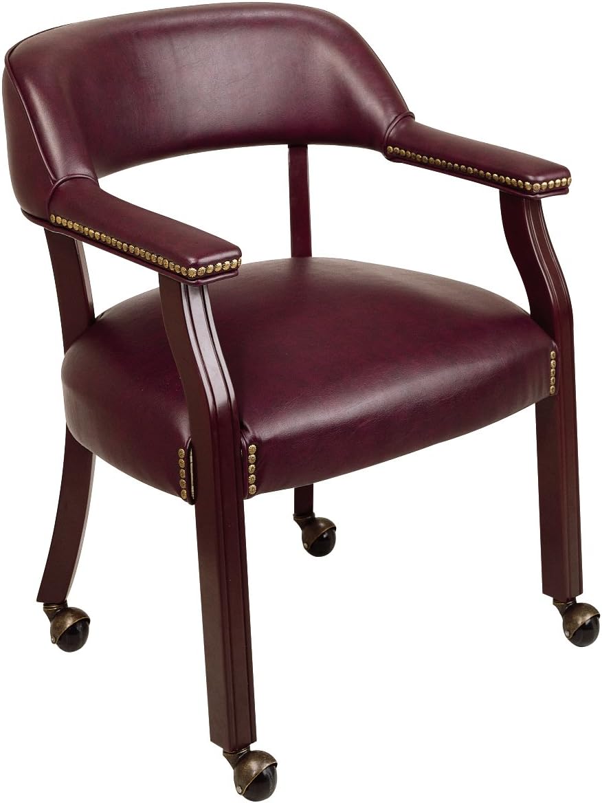 Office Star Traditional Guest Chair with Wrap Around Back and Casters