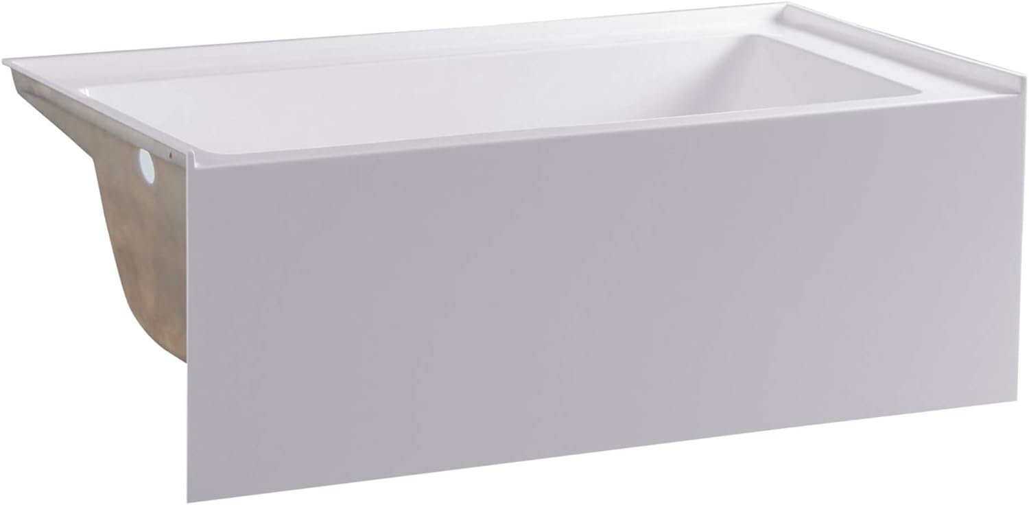 Fine Fixtures Acrylic/Fiberglass Soaking Bathtub, Exclusive Small Size 54