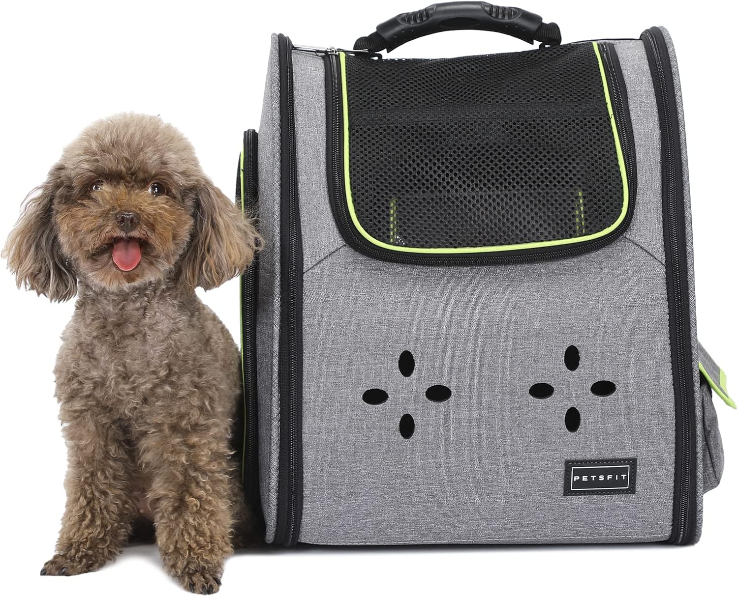 Petsfit Cat Backpack Carrier, Comfortable Soft-Side Pet Carrier Backpack with Good Ventilation, Easy-Fit for Traveling Hiking Camping for Small Dogs Cats Rabbits