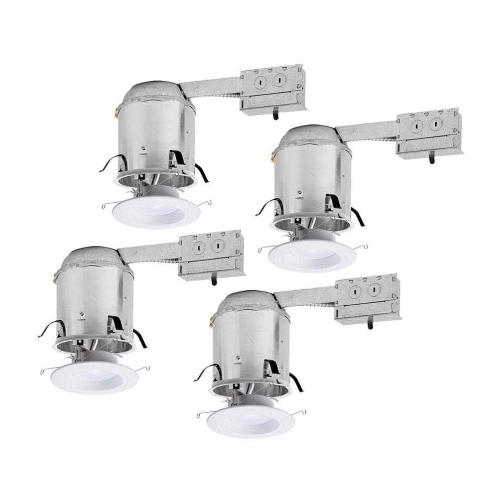 Halo RL 6 in. (4-Pack) Remodel Ceiling Housing and (4-Pack) Dimmable White Integrated LED Recessed Light Retrofit Kit