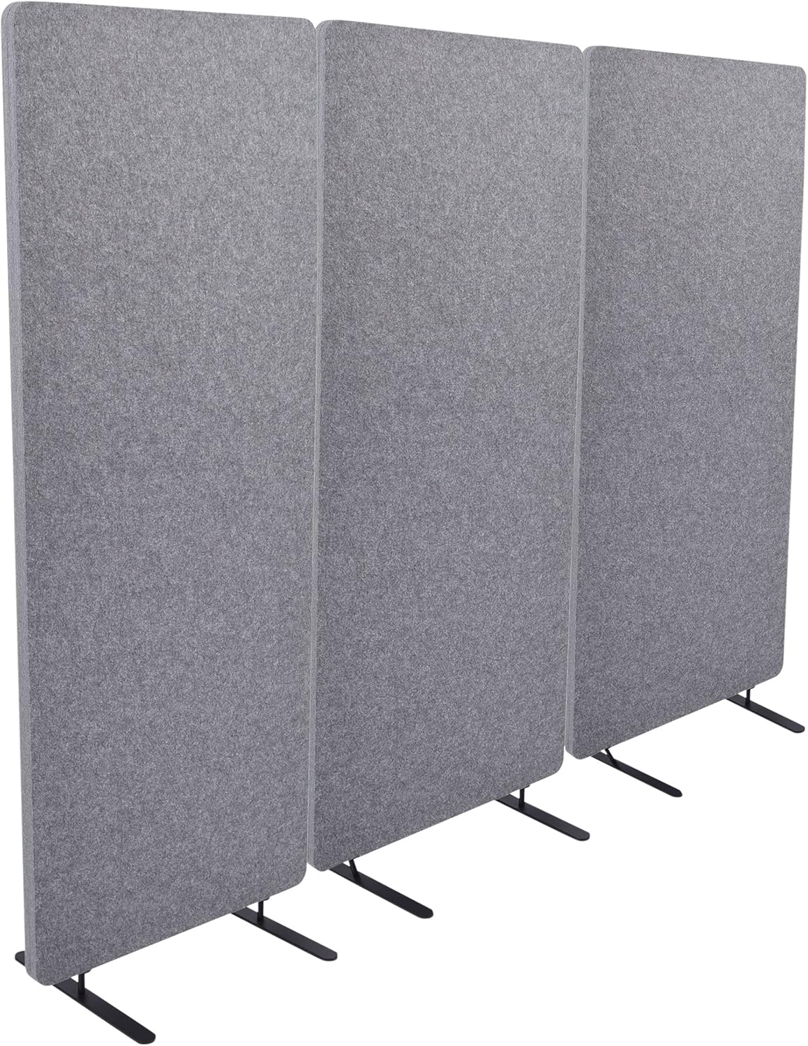 Stand Up Desk Store ReFocus Raw Freestanding Acoustic Desk Divider Privacy Panel to Reduce Noise and Visual Distractions (Anthracite Gray, 23.6