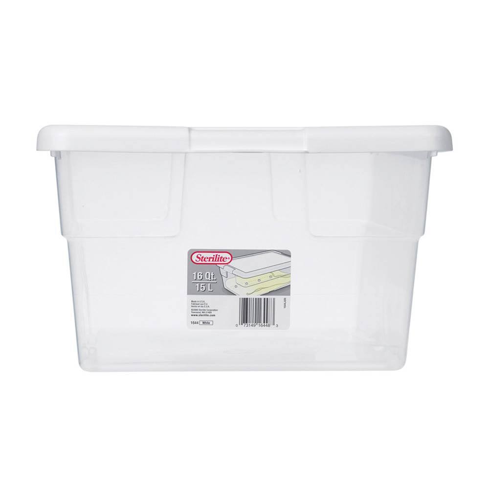 Sterilite 16 Quart Clear Stacking Storage Container Tub, 24 Pack