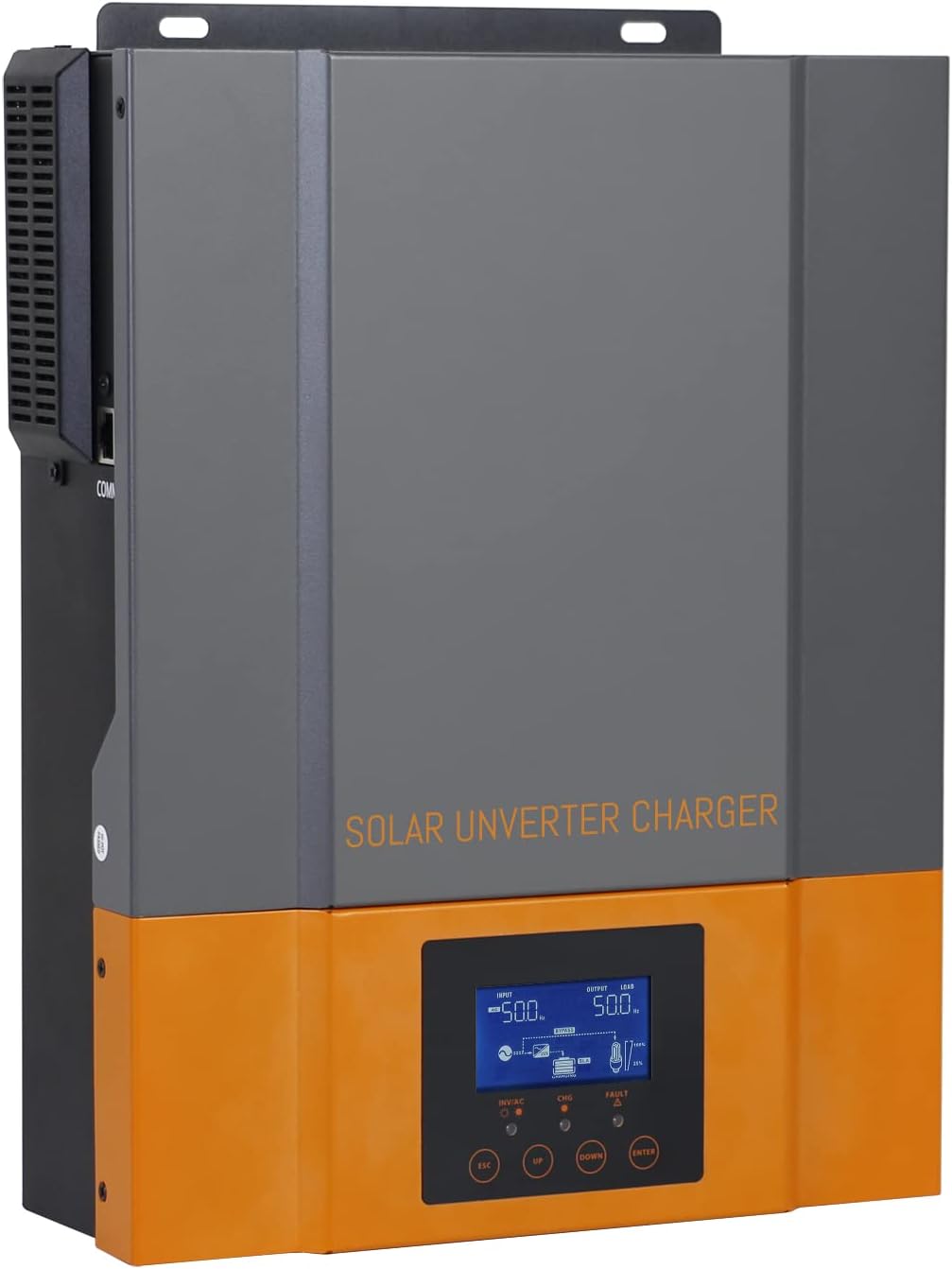 PowMr 2400W Solar Hybrid Inverter 24VDC to 220-230VAC,Built in 80A MPPT Solar Charge Controller,Off-Grid Pure sine Wave Inverter,Work with 24V Lead Acid & Lithium Battery,Solar Power Utility Generator