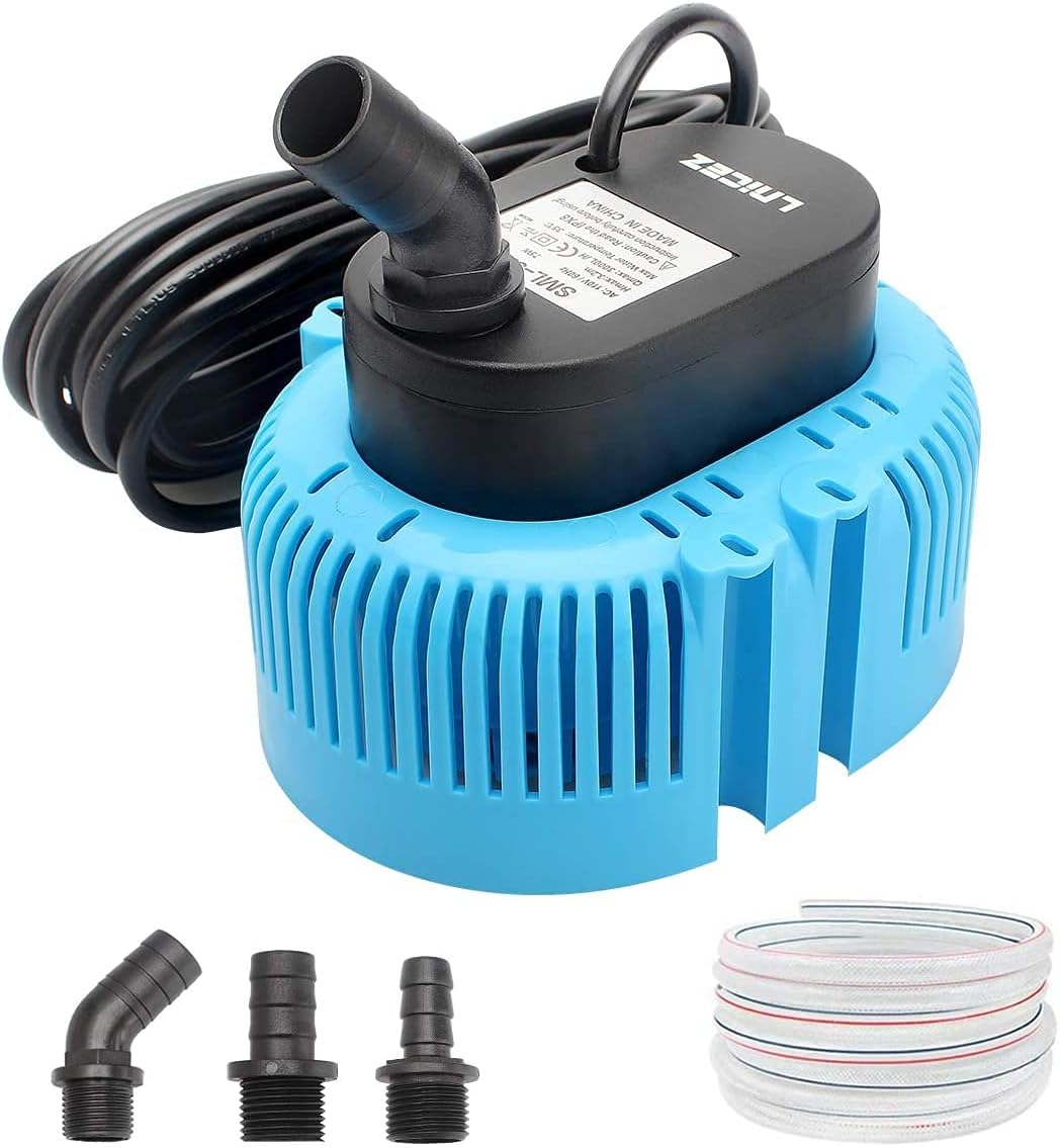 Pool Cover Pump Above Ground - Submersible Sump Pump, Swimming Water Removal Pumps, with Drainage Hose & 25 Feet Extra Long Power Cord, 850 GPH in Ground, 3 Adapters Pack of 2
