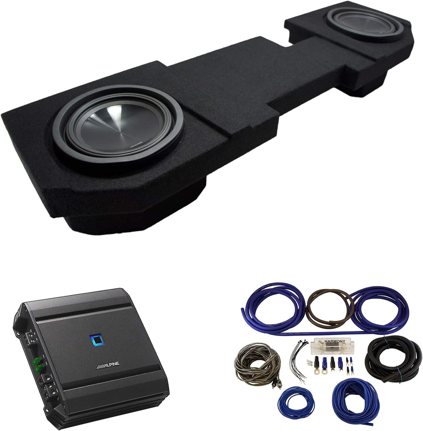 Compatible with 2002 2003 2004 2005 2006 2007 2008 2009 2010 2011 2012 2013 2014 2015 Dodge Ram Quad or Crew Alpine SWT-10S4 Car Audio Subwoofers Dual 10