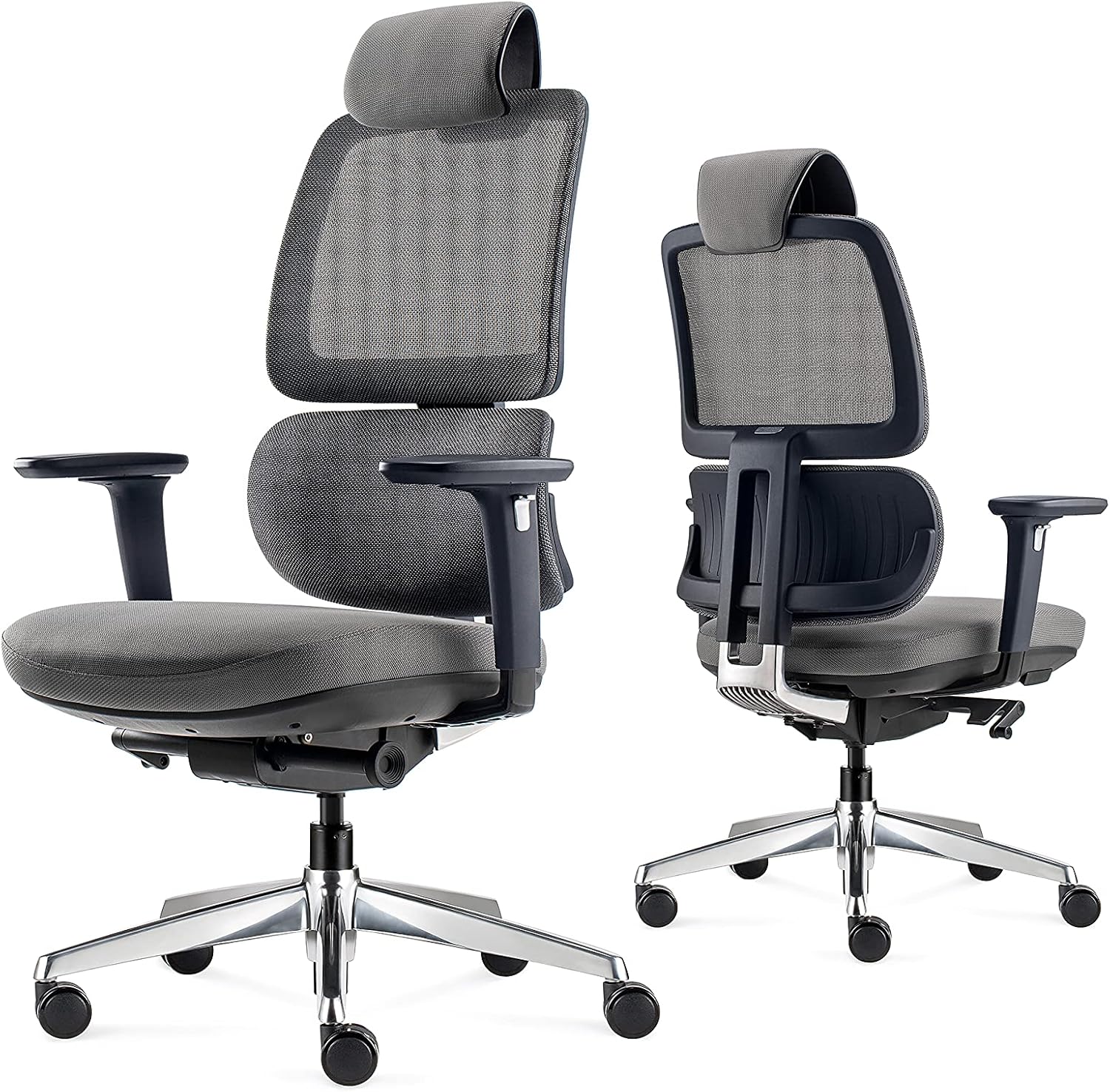 ALFA Furnishing Ergonomic Desk Chair, Executive Office Chair with Adjustable Lumbar Support, 3D Armrest, High Back Computer Chair with Sliding Seat, Rolling Swivel Home Desk Chair, Gaming Chair