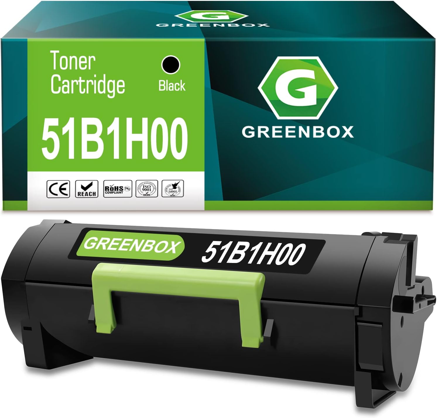 GREENBOX Remanufacture Toner Cartridge Replacement for Lexmark 51B1H00 for MS417dn MS517dn MS617dn MX417de MX517de MX617de Printer (1Pack) Pack of 2