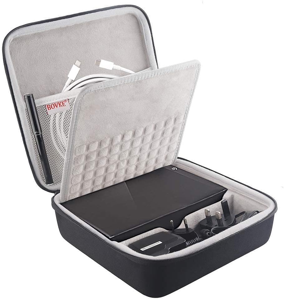 BOVKE Case Replacement for Seagate Expansion Desktop, WD Elements / WD My Book Desktop External Hard Drive HDD, USB 3.0 4TB 6TB 8TB 10TB 12TB, Zipper Pocket for USB Cable Power Adapter USB Hub, Black