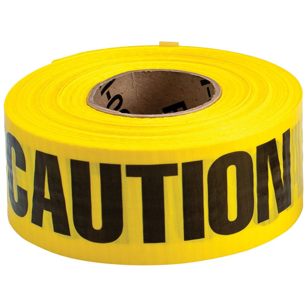 Brady 91100 Barricade Tape,yellow/black,500Ft x 3 in