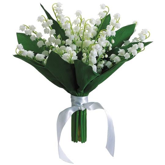 Allstate FBQ121-CR 10 in. Lily of The Valley Bouquet Cream- Pack of 6