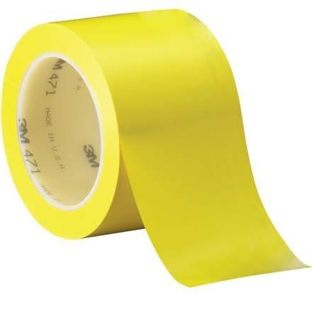 3M Vinyl Tape 471 Yellow 3x22 x 36 Yard Roll (3 Pack)