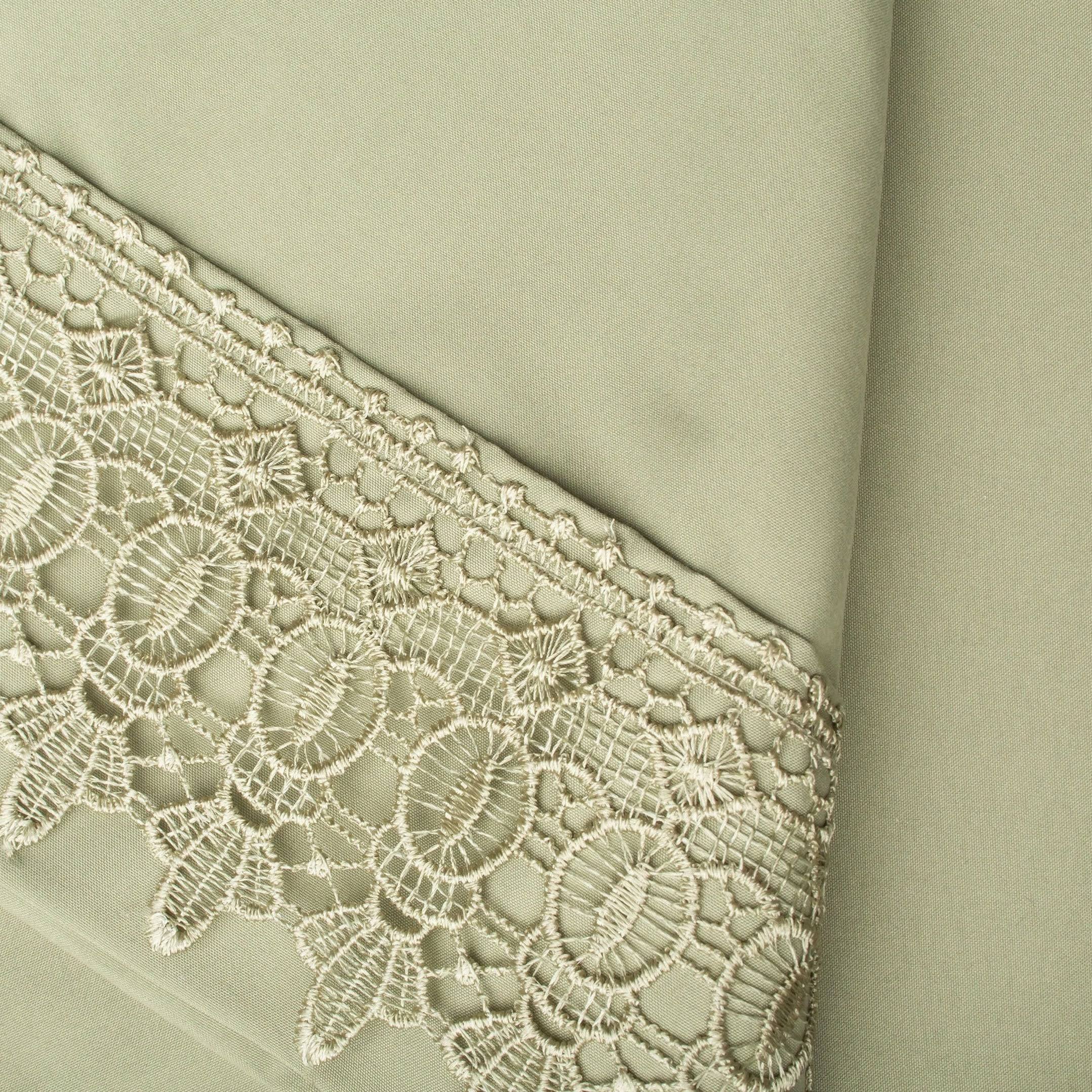 Southshore Fine Linens 4-Piece 21 inch Deep Pocket Sheet Set with Beautiful Lace - Sage Green - King