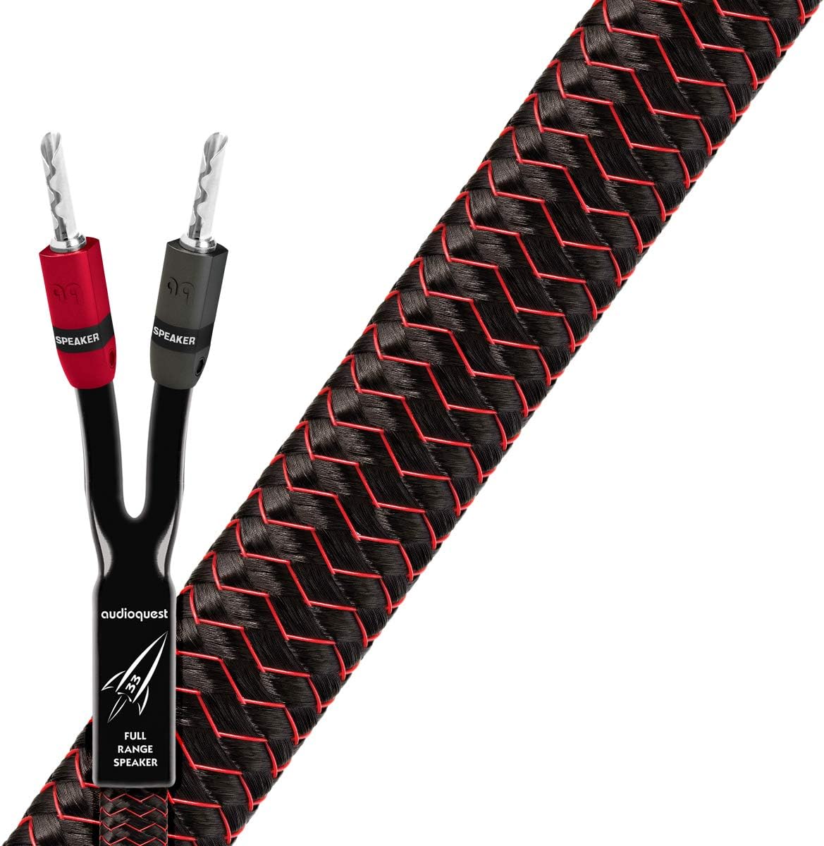 AudioQuest Rocket 33 Full-Range Speaker Cables with 300 Series Silver Banana Plugs - 8 ft. (2.44m) - 2-Pack