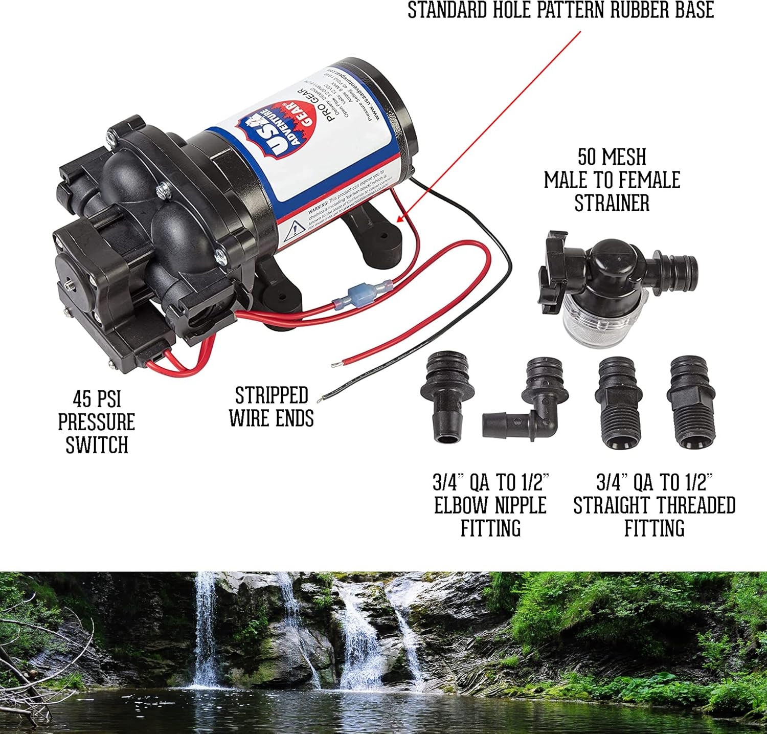 ProGear 3500 Professional Grade RV Replacement Water Pump | 2088/4008 Revolution Direct Replacement | 3.3 GPM True Flow | 12 Volt DC | Self-Priming | Approved for Potable Water Use | Made in the USA