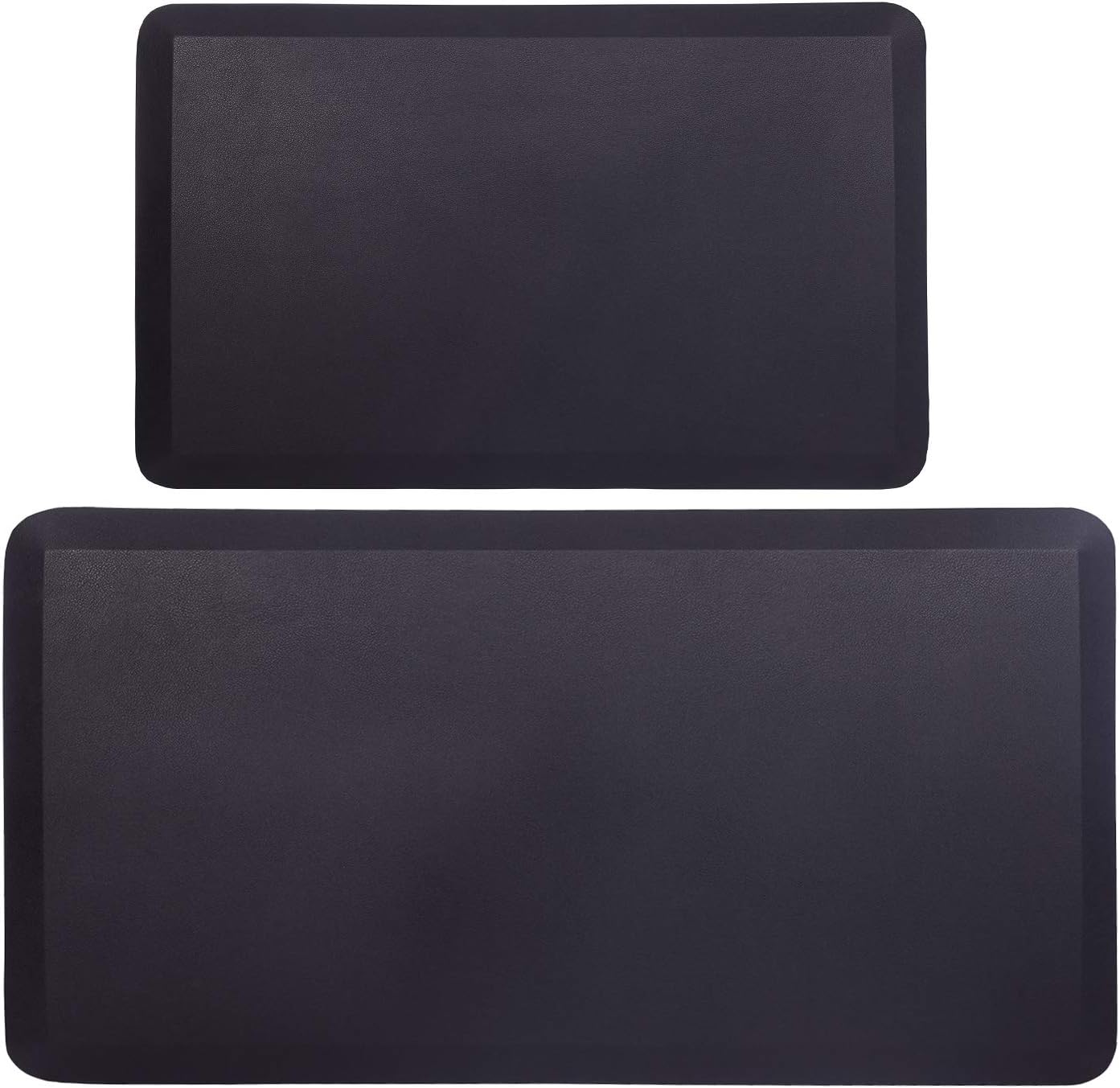 Anti Fatigue Kitchen Mat for Floor 2 Piece,3/4 in Extra Thick Comfort Mat, Water Resistant,Non-Slip Bottom,Durable Home Kitchen Rug(Black, 2032+2039)