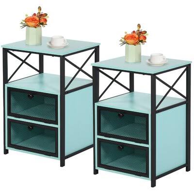Modern Nightstands with 5 Color Options(Set of 2) Trent Austin Design Color: Mint/Black
