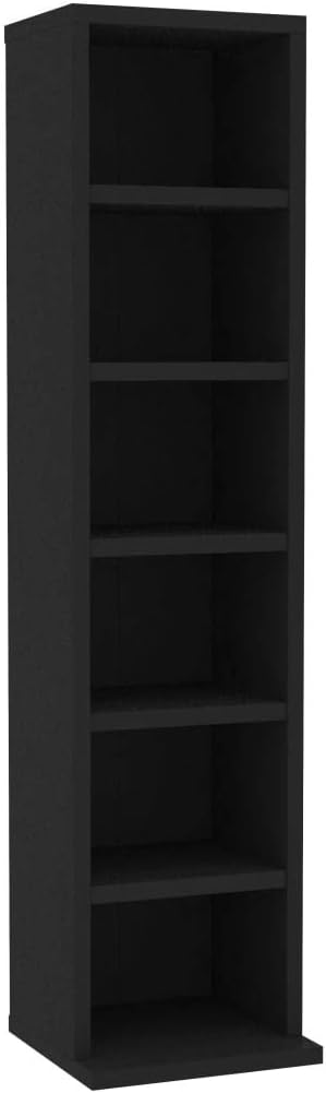 Keyur Media Cabinet, Media Storage Tower Cube Storage Shelf CD Cabinet Black 8.3