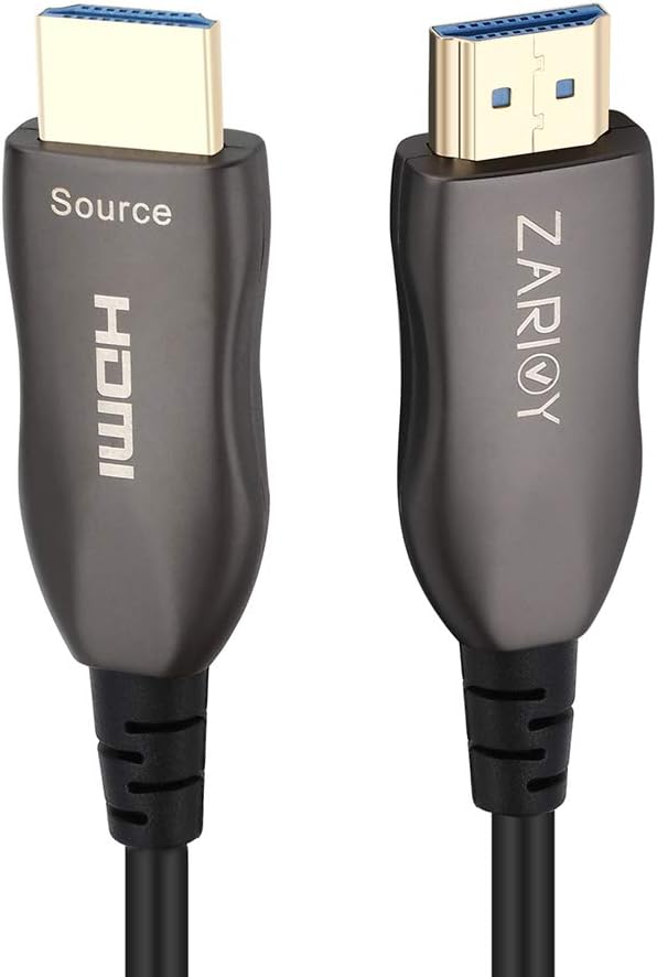 Zarivy Fiber Optic HDMI Cable 50FT, High-Speed Fiber Optic Cable 4K 60Hz(4:4:4, HDR10, ARC, HDCP2.2) HDMI2.0 18Gbps, Ultra Flexible Optical HDMI Cable for HDTV/Game Console/Projector/Home Theatre Pack of 2