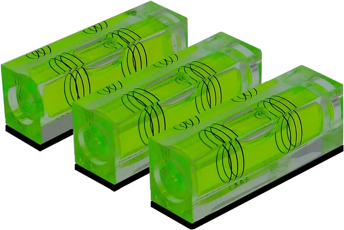 Small Bubble Level Tool Mini bubbles Square Three Line Horizontal Pearl 522015MM Magnetic/non Dual-use High Precision For Motorhome, Camping, Trailer, Construction, Photo frame, CNC machine