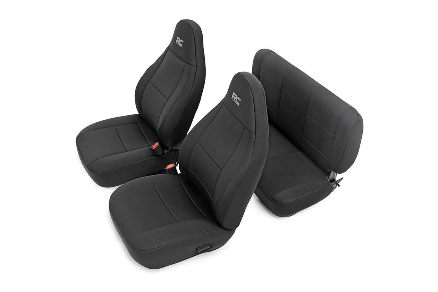 Rough Country Jeep Neoprene Seat Cover Set Black 97-02 Wrangler TJ - 91000