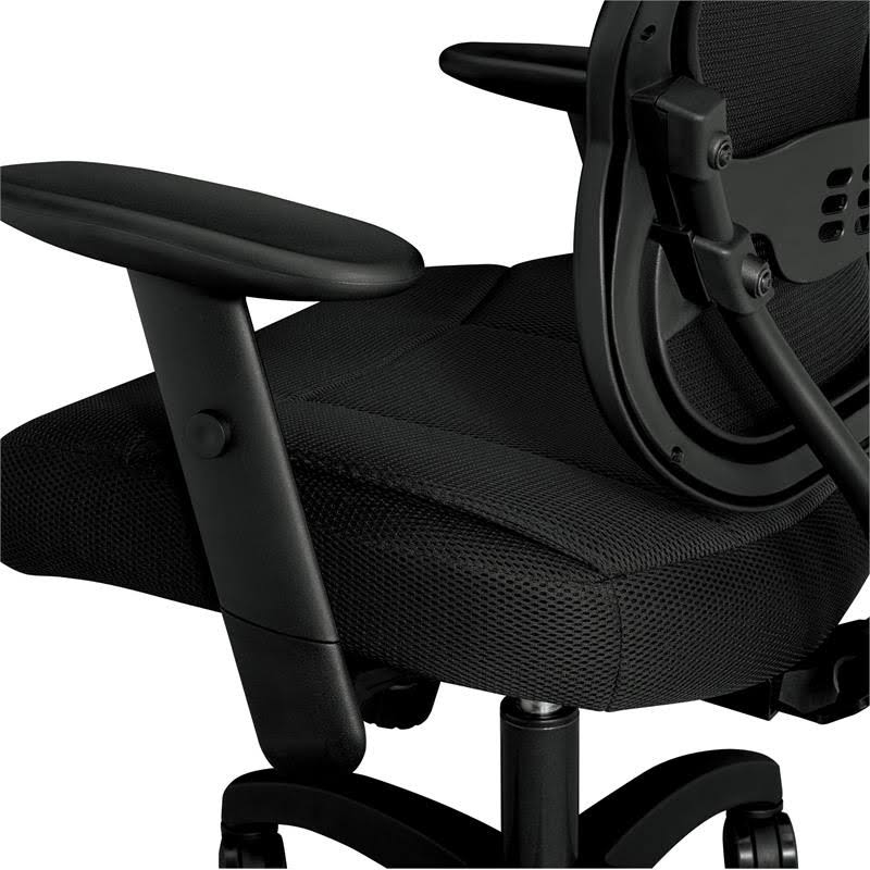 HON Wave Mesh Mid-Back Chair with Height-Adjustable Arms in Black