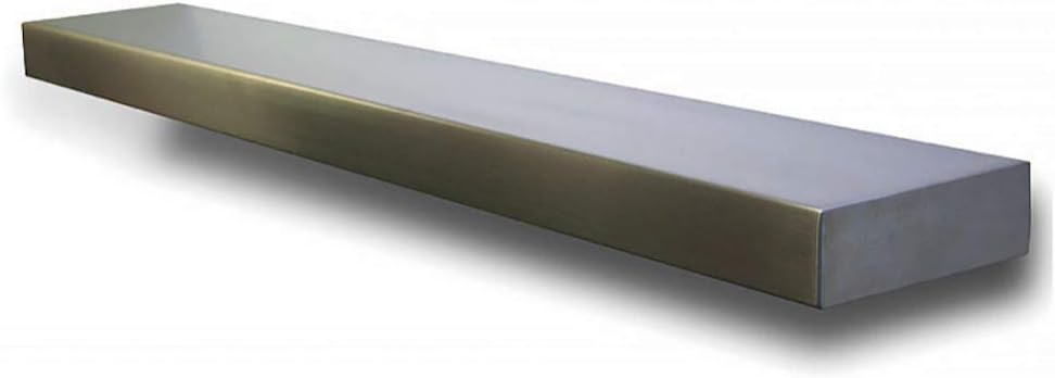 Titus Metal Stainless Steel Mantel Shelf - Brushed Finish 68 Inch Beautiful Modern Shelf Perfect for Electric Fireplaces and More! Mantels Direct