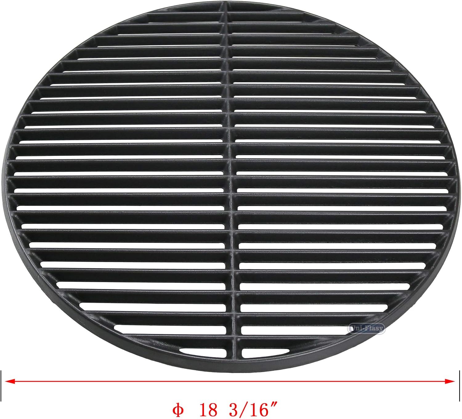 Uniflasy 18 Inch Cast Iron Cooking Grate for Kamado Joe KJ-HCICG Classic Joe KJ-23RHC Classic II KJ23NRHCI Classic III Stand-Alone Classic, Vision Grill VGKSS-CC2, B-11N1A1-Y2A Pack of 2