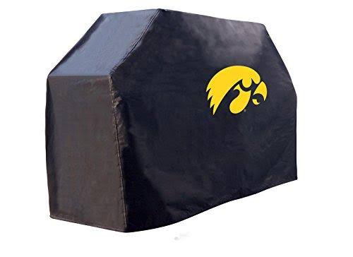 Holland Bar Stool Co. Iowa Hawkeyes HBS Black Outdoor Heavy Breathable Vinyl BBQ Grill Cover (72 )