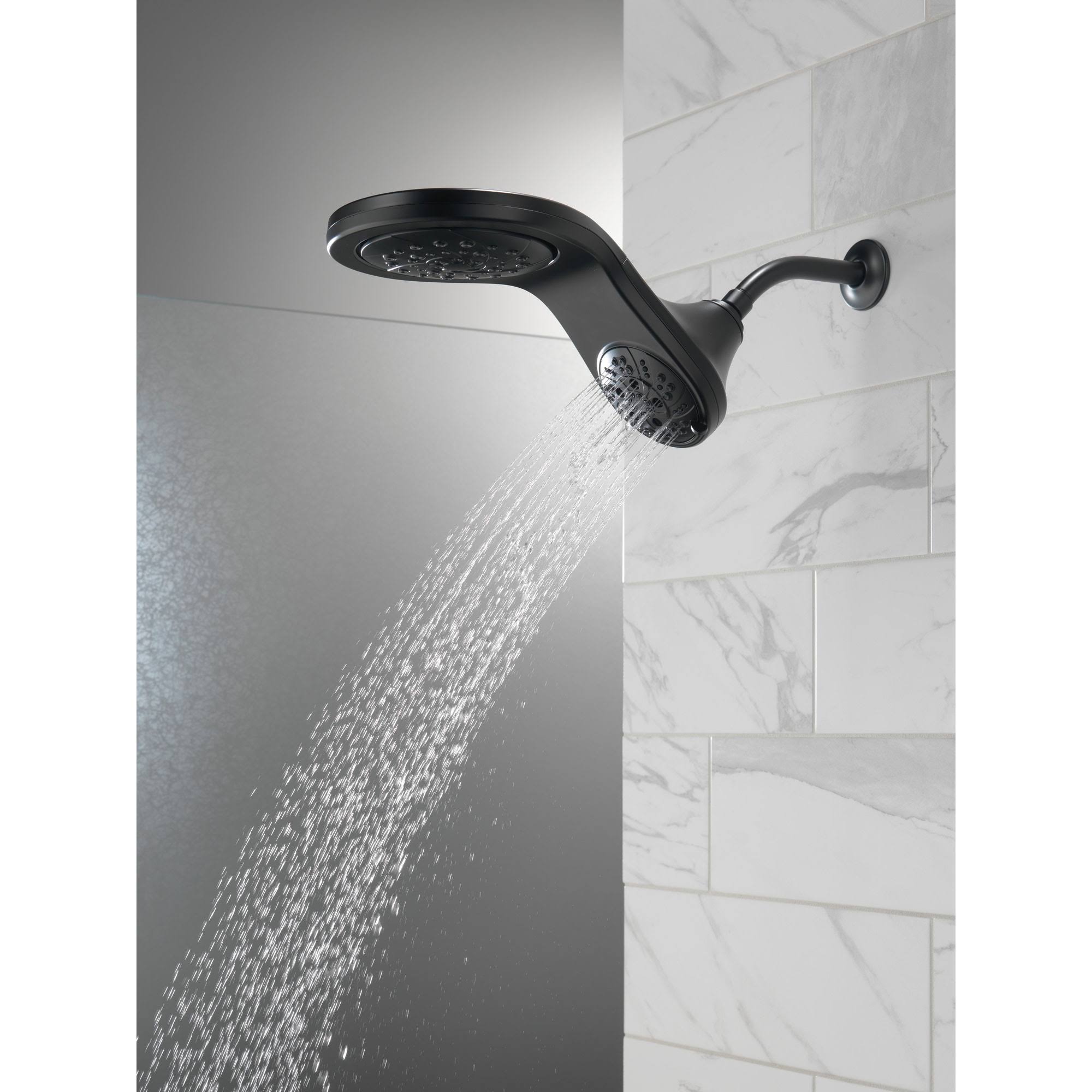 Delta Faucet 58581-BL-PK Hydrorain H2Okinetic 5-Setting Two-in-One Shower Head Combo, Matte Black