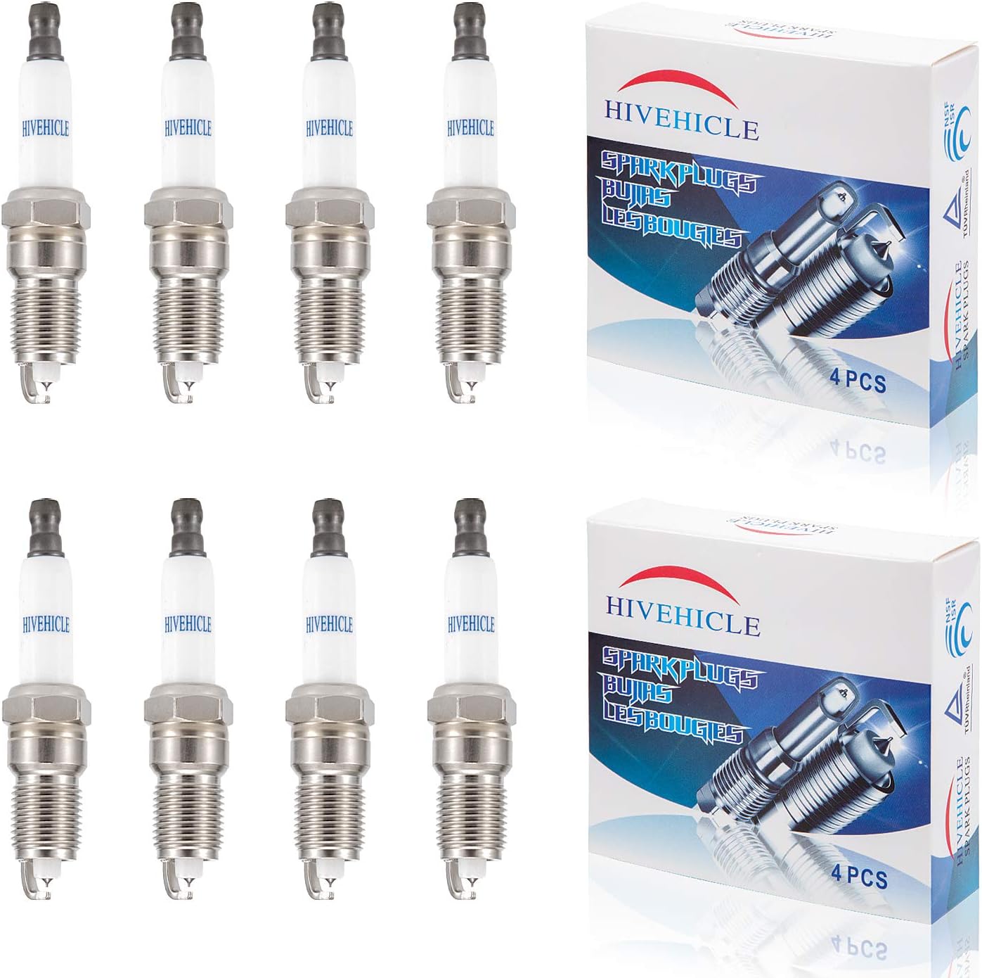 HiVehicle New Iridium Spark Plug OE19299585 41 962 - Specially For Chevrolet, GMC, Cadillac, Buick,Hummer,Oldsmobile,Pontiac,8pcs set.