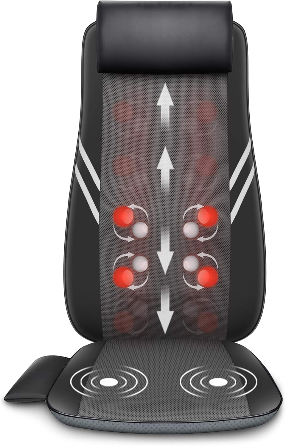 Snailax Back Massager with Heat,Shiatsu Massage Seat Cushion,8 Flexible Nodes Massage for Full Back Massage Chair Pad,Chair Massager for Office,Home Use