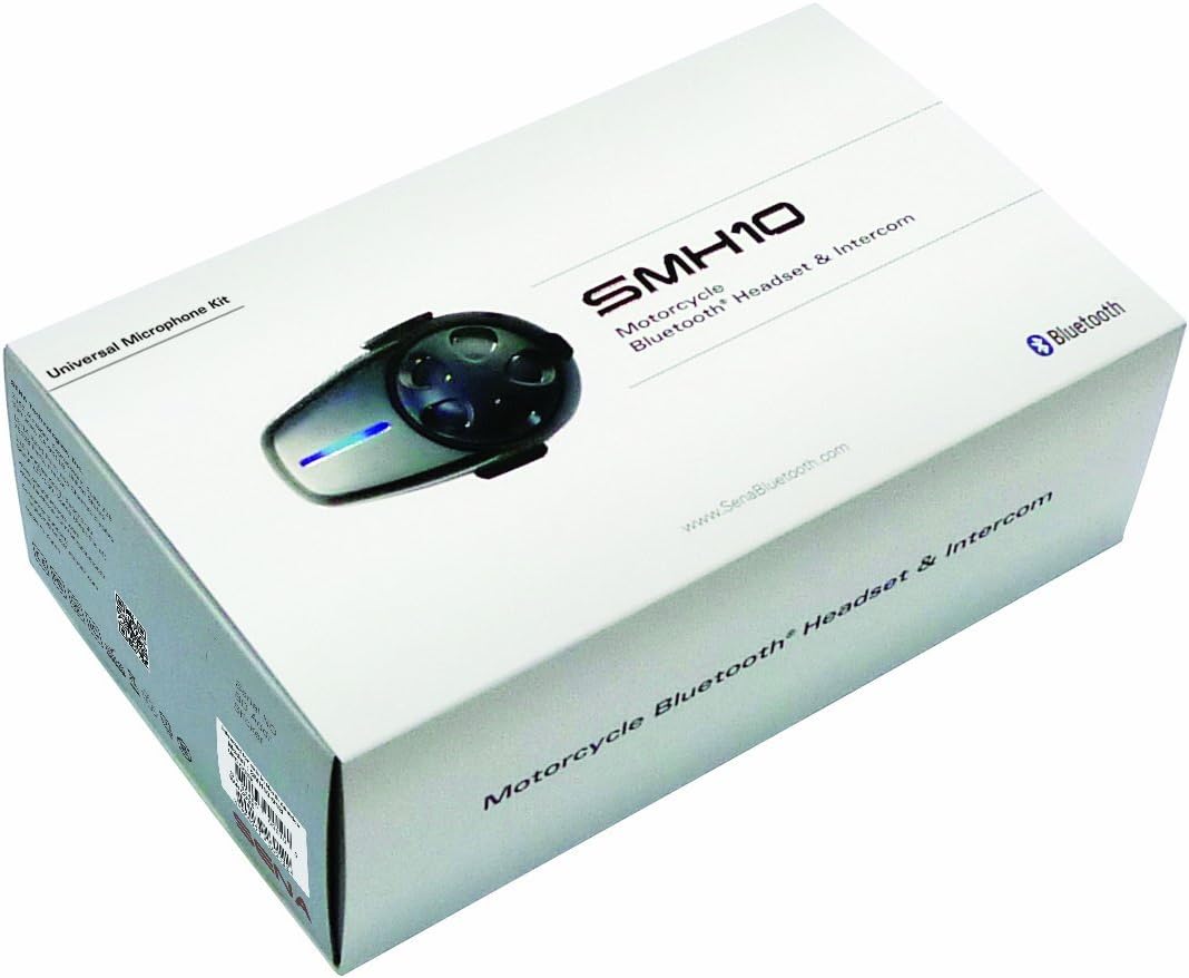 Sena SMH10-11 Motorcycle Bluetooth Headset / Intercom with Universal Microphone Kit (Single) , Black