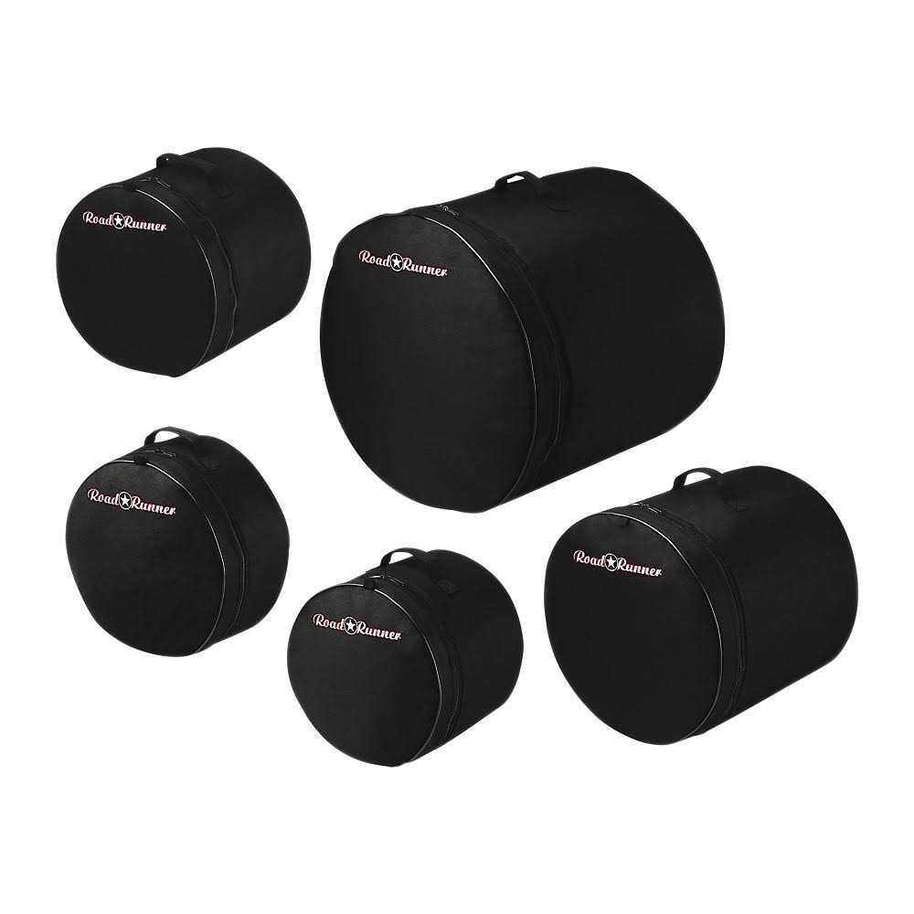 Road Runner 5-Piece Standard Drum Bag Set, Black